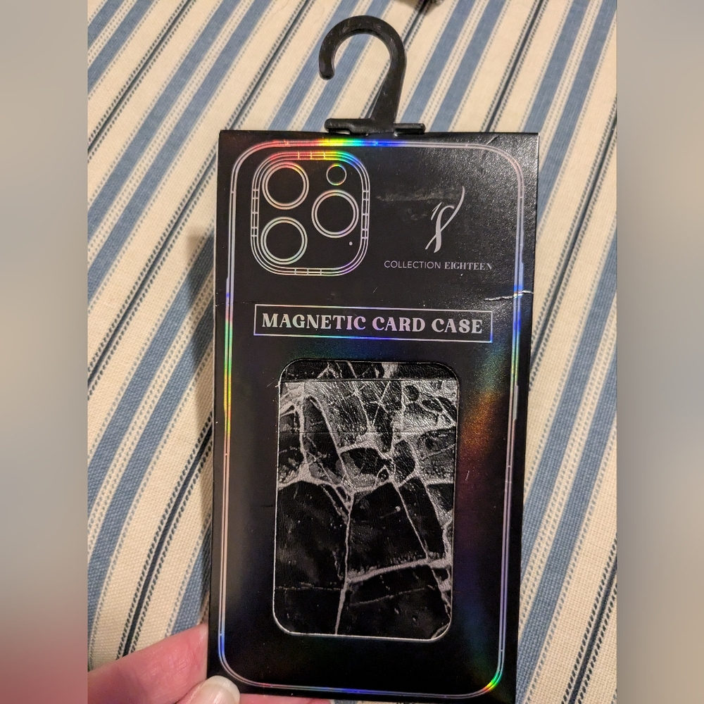 2 For $5! NIP! Vegan Leather Magnetic Phone Card Case